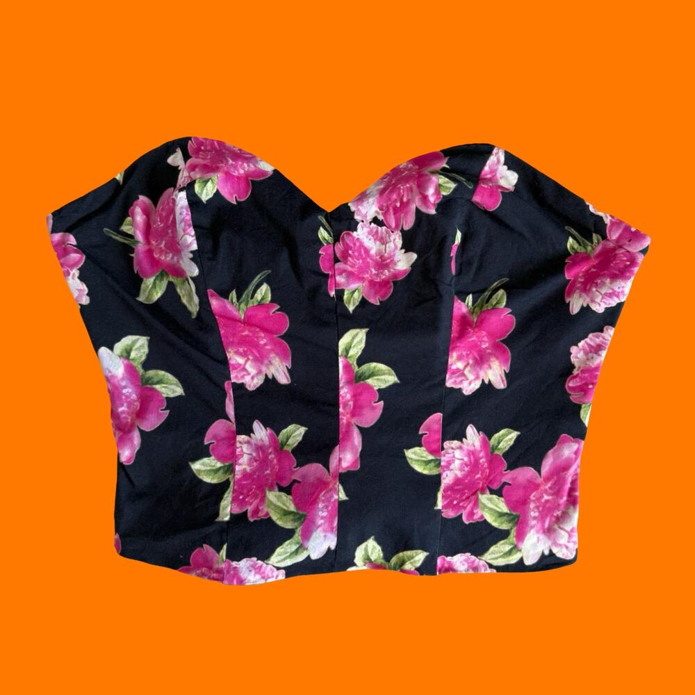 00's vintage romantic floral bustier y2k corset top Size 2 bebe
